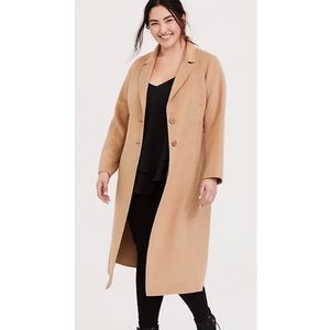 Torrid Wool Blend Button Front Duster Plus Size Coat